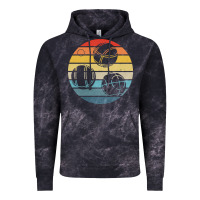 Cloud Black bocce ball t  shirt bocce ball silhouette on a distressed retro sunset Vintage Hoodie - linhVisuals
