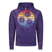 Cloud Purple bocce ball t  shirt bocce ball silhouette on a distressed retro sunset Vintage Hoodie - linhVisuals