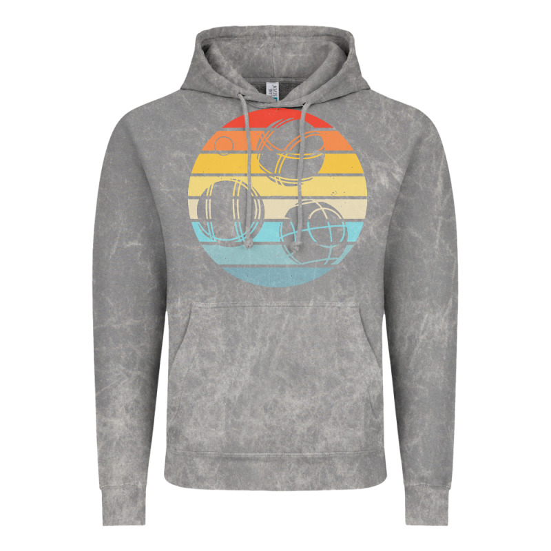 Bocce Ball T  Shirt Bocce Ball Silhouette On A Distressed Retro Sunset Vintage Hoodie by linhVisuals | Teevron