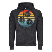 Vintage Black bocce ball t  shirt bocce ball silhouette on a distressed retro sunset Vintage Hoodie - linhVisuals