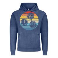 Vintage Denim bocce ball t  shirt bocce ball silhouette on a distressed retro sunset Vintage Hoodie - linhVisuals