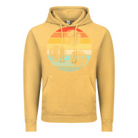 Vintage Mustard bocce ball t  shirt bocce ball silhouette on a distressed retro sunset Vintage Hoodie - linhVisuals