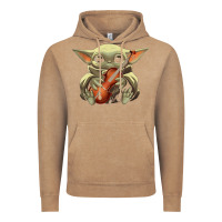 Vintage Coffee baby yoda hug violin [tb] Vintage Hoodie - linhVisuals