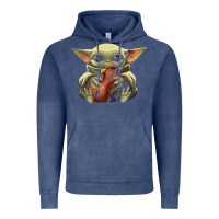 Vintage Denim baby yoda hug violin [tb] Vintage Hoodie - linhVisuals