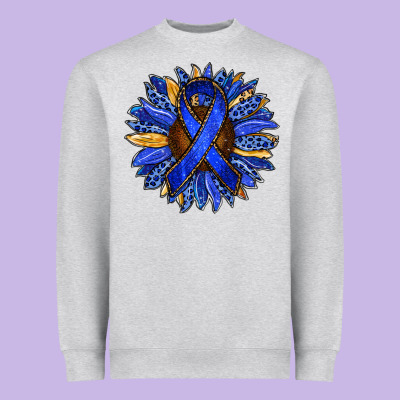 Colon Cancer Awareness Sunflower Heavyweight Sweatshirt Designed By Ranaportraitstore