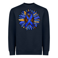 Navy Colon Cancer Awareness sunflower Heavyweight Sweatshirt - RanaPortraitStore
