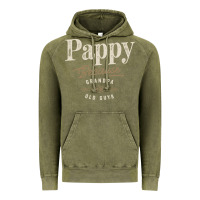 Vintage Olive Mens Pappy Because Grandpa Is For Old Guys Funny Vintage Hoodie - linhVisuals