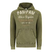 Vintage Olive Mens Pawpaw Like a Regular Grandpa Funny Fathers Day Vintage Hoodie - linhVisuals