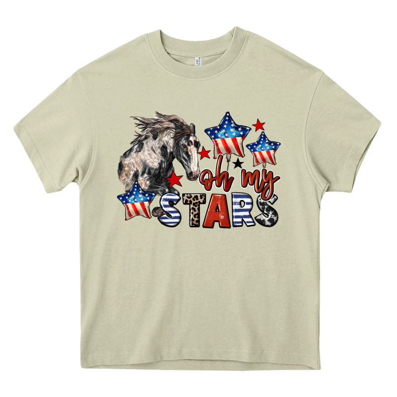 Oh My Stars Horse 4th Of July Heavy Core Tee by CowGirlArtShop | Teevron