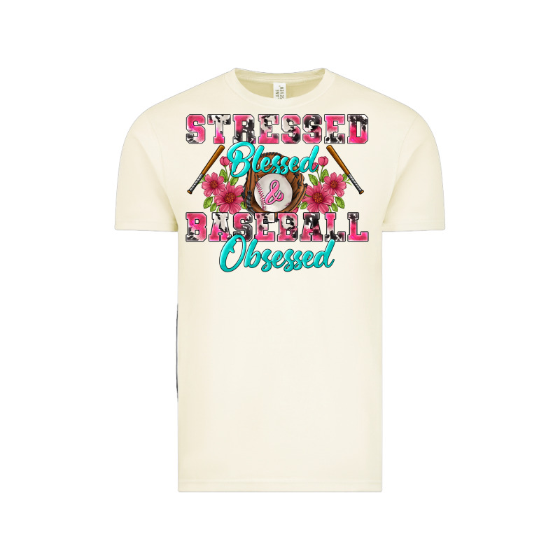 Stressed Blessed & Baseball Obsessed Vintage Tee by BundleAndBundleShop | Teevron