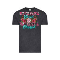 Vintage Black stressed blessed & baseball obsessed Vintage Tee - BundleAndBundleShop
