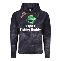 Cloud Black kids papa's fishing buddy grandson or granddaughter fish t shirt Vintage Hoodie - linhVisuals