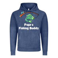 Vintage Denim kids papa's fishing buddy grandson or granddaughter fish t shirt Vintage Hoodie - linhVisuals