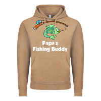 Vintage Coffee kids papa's fishing buddy grandson or granddaughter fish t shirt Vintage Hoodie - linhVisuals
