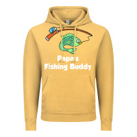 Vintage Mustard kids papa's fishing buddy grandson or granddaughter fish t shirt Vintage Hoodie - linhVisuals