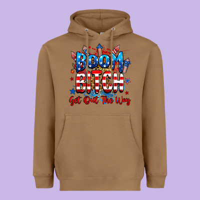 Boom Bitch Get Out The Way Heavyweight Hoodie Designed By Ranaportraitstore