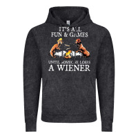Vintage Black it's all fun and games until someone loses a wiener shirt Vintage Hoodie - linhVisuals
