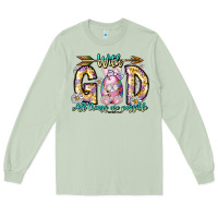 Matcha With God All Things Are Possible Easter Day Long Sleeve Tee - CowhideDigitalArt
