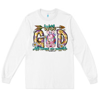 White With God All Things Are Possible Easter Day Long Sleeve Tee - CowhideDigitalArt