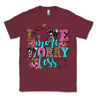 Burgundy love more worry less olivia Classic Tee - OliviaCreatesArt