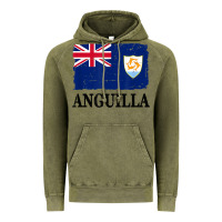 Vintage Olive flag of anguilla   anguilla banner t shirt Vintage Hoodie - linhVisuals