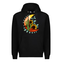 Black turquoise desert moon Premium Hoodie - Jasminsmagicworld