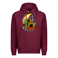 Burgundy turquoise desert moon Premium Hoodie - Jasminsmagicworld