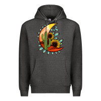 Charcoal Heather turquoise desert moon Premium Hoodie - Jasminsmagicworld
