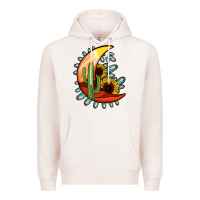 Pale Pink turquoise desert moon Premium Hoodie - Jasminsmagicworld