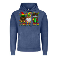 Vintage Denim June Teenth Gnomes Vintage Hoodie - CowhideDigitalArt