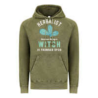 Vintage Olive funny herbalist because a witch is frowned upon herbalism t shirt Vintage Hoodie - linhVisuals