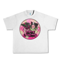 Lunar Rock Pink Merry Christmas Pig Urban Heavy Tee - FaDigitalArtStudio