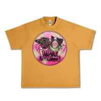 Peanut Butter Pink Merry Christmas Pig Urban Heavy Tee - FaDigitalArtStudio