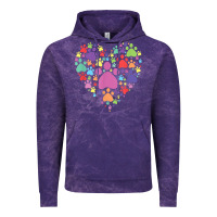 Cloud Purple heart paw print dog cat lover valentines day t shirt Vintage Hoodie - linhVisuals