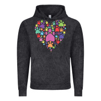 Vintage Black heart paw print dog cat lover valentines day t shirt Vintage Hoodie - linhVisuals