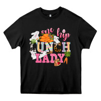 Black One hip Lunch Lady Easter Day Heavy Core Tee - CowGirlArtShop