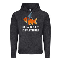 Vintage Black mindset motivational quote cute goldfish shark fish t shirt Vintage Hoodie - linhVisuals
