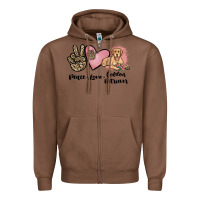 Chestnut peace love golden retriever Zipper Hoodie - JahusDesignShop