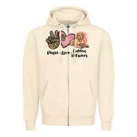 Sandshell peace love golden retriever Zipper Hoodie - JahusDesignShop