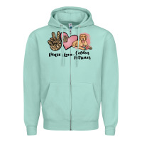 Seafoam peace love golden retriever Zipper Hoodie - JahusDesignShop