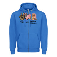 True Royal peace love golden retriever Zipper Hoodie - JahusDesignShop