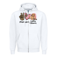 Peace Love Golden Retriever Zipper Hoodie | Teevron