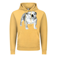 Vintage Mustard English Bulldog Art Vintage Hoodie - linhVisuals