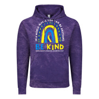 Be Kind Down Syndrome Awareness Blue Ribbon Rainbow March 21 T Shirt Vintage Hoodie | Teevron