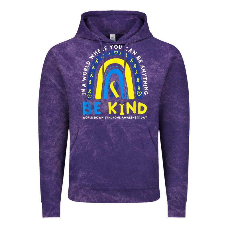 Be Kind Down Syndrome Awareness Blue Ribbon Rainbow March 21 T Shirt Vintage Hoodie by linhVisuals | Teevron
