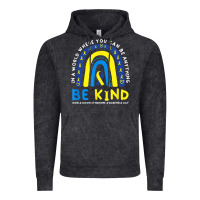 Vintage Black be kind down syndrome awareness blue ribbon rainbow march 21 t shirt Vintage Hoodie - linhVisuals