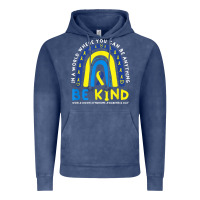 Vintage Denim be kind down syndrome awareness blue ribbon rainbow march 21 t shirt Vintage Hoodie - linhVisuals
