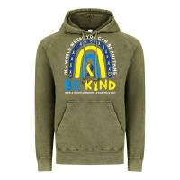 Vintage Olive be kind down syndrome awareness blue ribbon rainbow march 21 t shirt Vintage Hoodie - linhVisuals