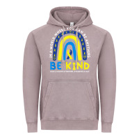 Vintage Zinc be kind down syndrome awareness blue ribbon rainbow march 21 t shirt Vintage Hoodie - linhVisuals