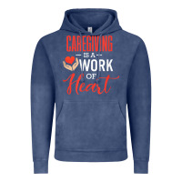 Vintage Denim caregiving is a work of heart caregiver gifts for men, women t shirt Vintage Hoodie - linhVisuals